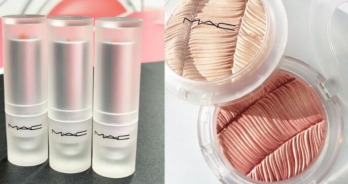 MAC穿上「透明雾感」外衣实在萌到不行,胖胖浮雕线条的蜜桃金打亮饼!